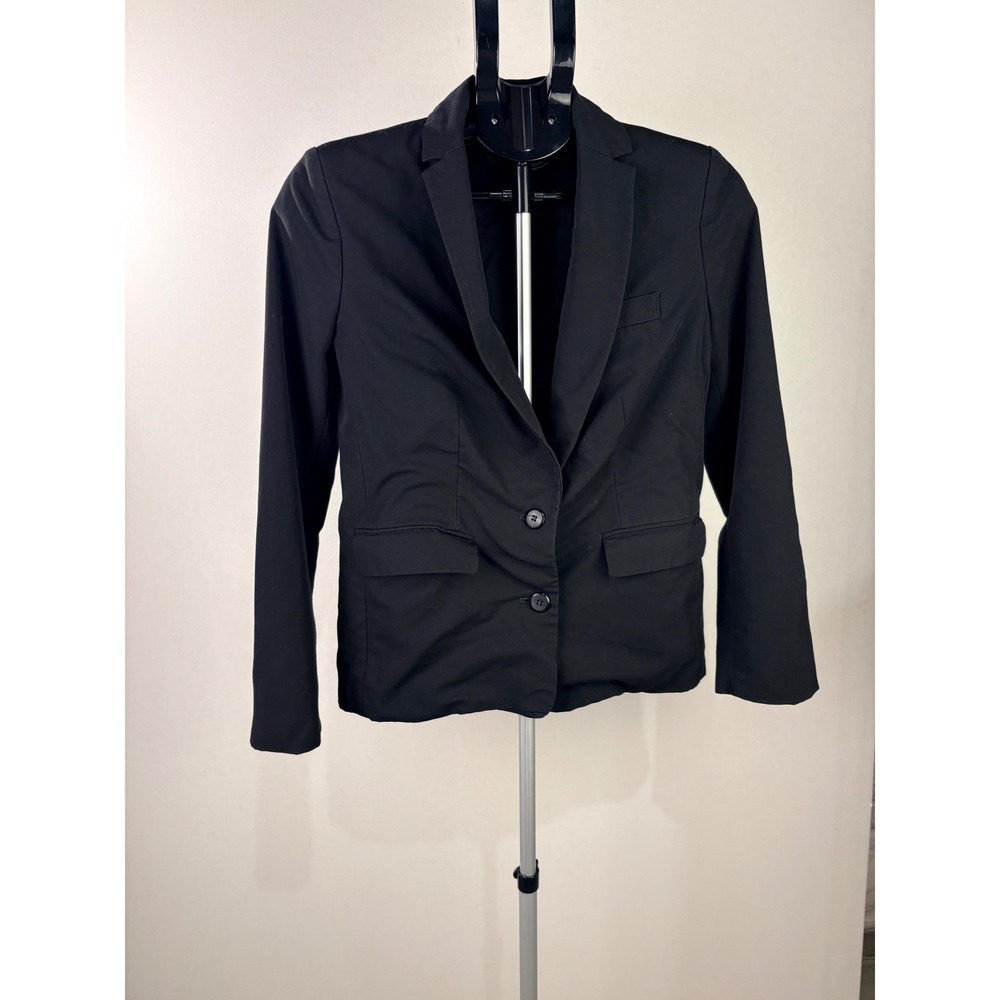 ICO Black Two Button Tailored Blazer Jacket Style 9025 Womens Size 4